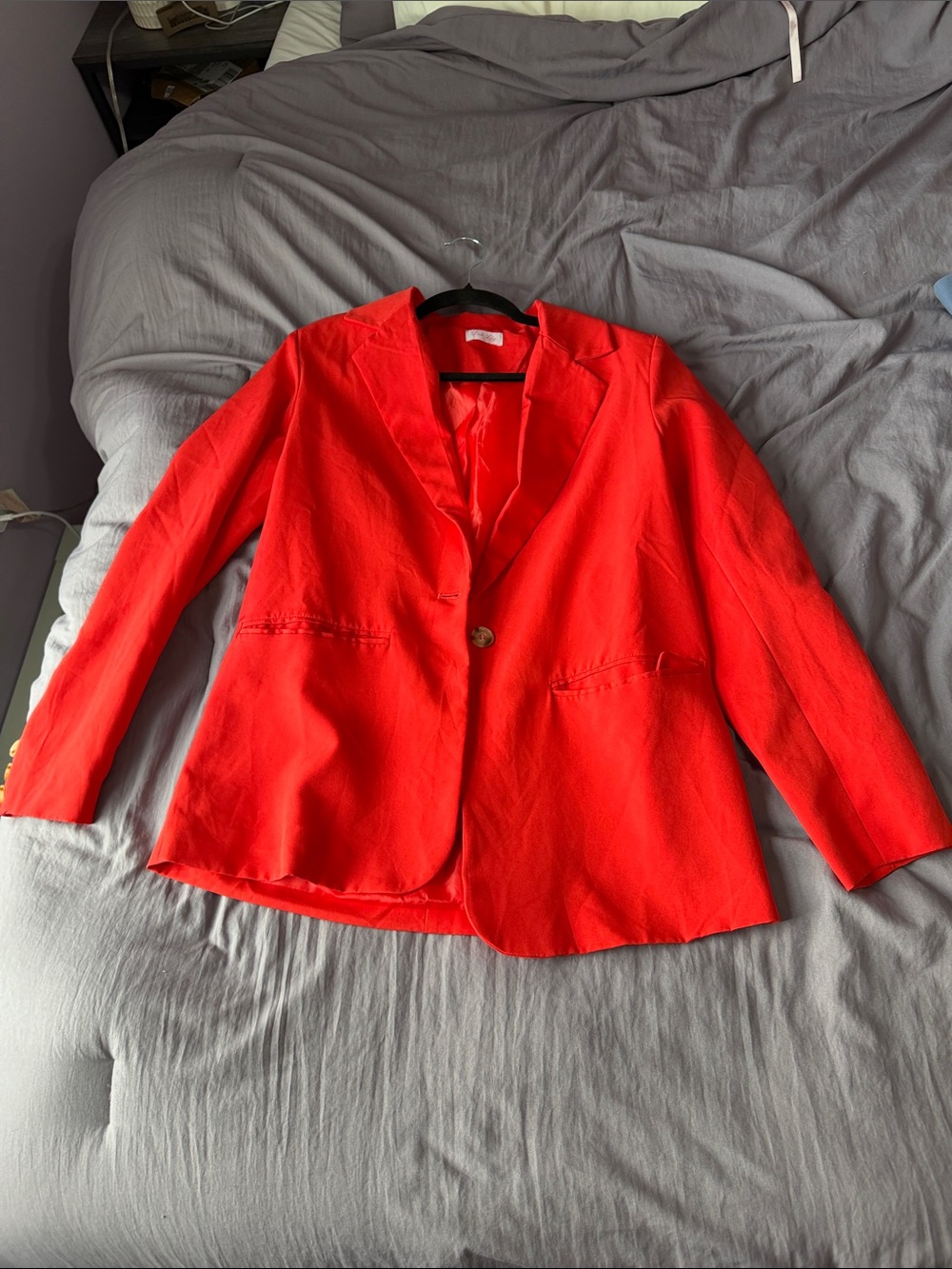 Pink Lily Red Single-Button Blazer Jacket